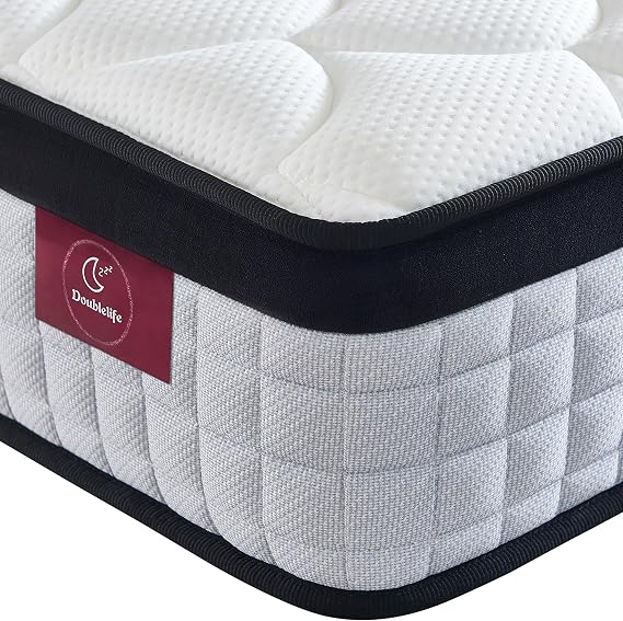 Doublelife Single Mattress 3FT,10.2 Inch Gel Memory Foam 9 Zone Orthopedic Mattress, Breathable Foam with Individually Pocket Spring, Motion Isolation, Edge Support(90x190x26cm)