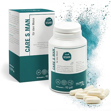 Care S Men's Capsules Vegan - Increase Production and Increase Fertility with Folic Acid Zinc Selenium L-Carnitine L-Arginine & Vitamins