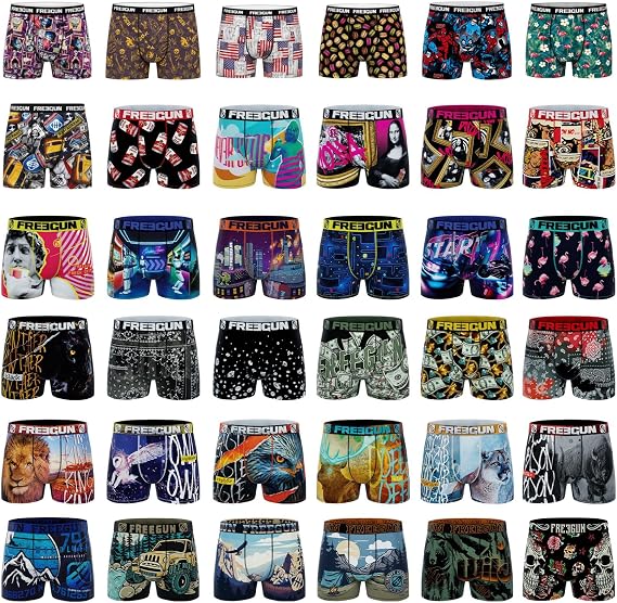 FREEGUN Surprise Pack Men's Boxer Shorts (Lot of 3), Model Selected at Random