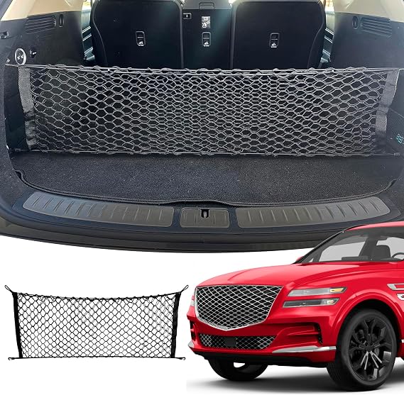 TN TrunkNets Inc Genesis GV80 (JX1) 2021-2023 için Zarf Tarzı Otomotiv Elastik Bagaj Filesi Kargo Ağı - Premium Bagaj Düzenleyici ve Depolama - SUV için Bagaj Ağı - Genesis GV 80 için En İyi Araba Organizatörü