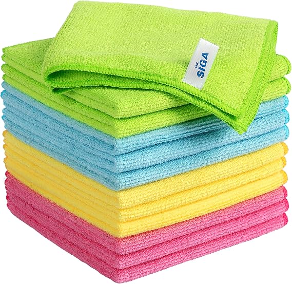 MR.SIGA Microfibre Cleaning Cloths, Streak Free Microfibre Towels, 12 Pack