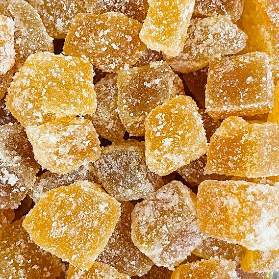 Crystallised Ginger Sweets 250g Bag Resealable Pouch Retro Candy