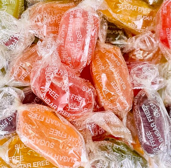 Fruit Drops Sweets Sugar Free 250g Candy Bag Resealable Pouch Hard Boiled