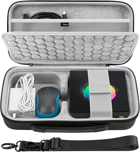 Geekria Mini PC Hard Shell Travel Case, Compatible with GMKtec K11/K8 Plus/M7/M6 Ultra/K6/M5 Plus/M5 Ultra/M3 Ultra/ M3, Beelink Ser5 MAX/SER5 PRO/SER3/EQR6/S13 Pro/S12(Dark Gray)