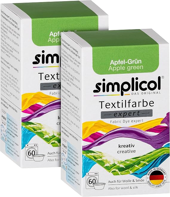 simplicol Expert Dye: Your Express Dye in Machine or Basin - Pack of 300 g - Apple Green (Pack of 2)
