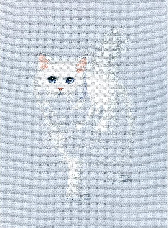 RTO Counted Cross Stitch Kit - White Cat - M780 - Lightsome