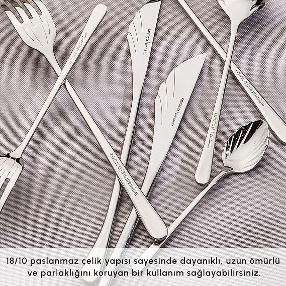 Karaca Seashell 316+ 12 Kişilik 84 Parça Çatal Kaşık Bıçak Takımı Platin