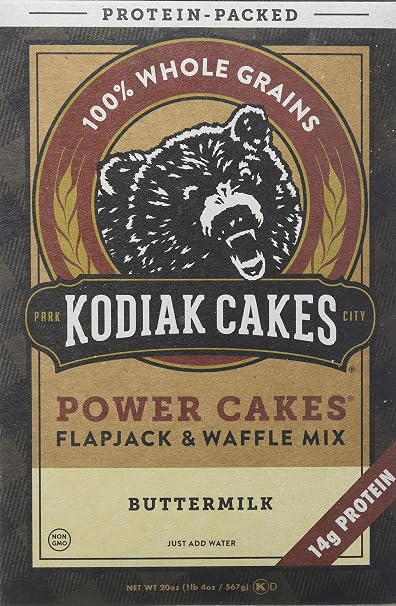Kodiak Cakes Power Cakes Protein Packed Flap Jack & Waffle Whole Grain Mix Buttermilk, 20 ounces