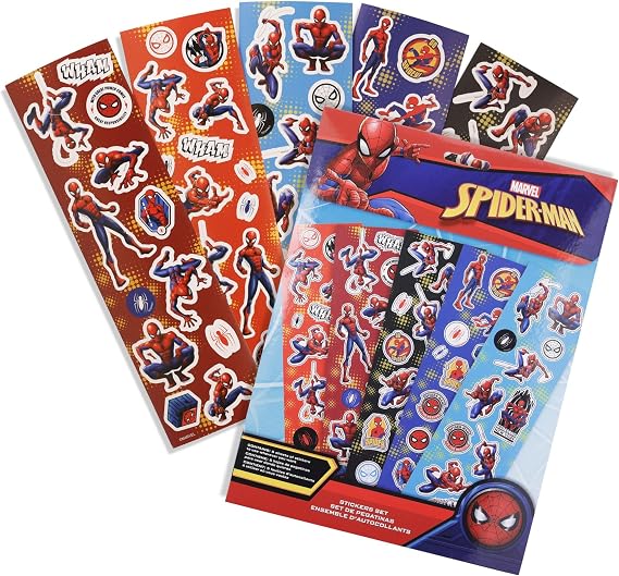 Spiderman Sticker Sheet Set for Kids, School, Notebook Decoration, Laptop, Luggage