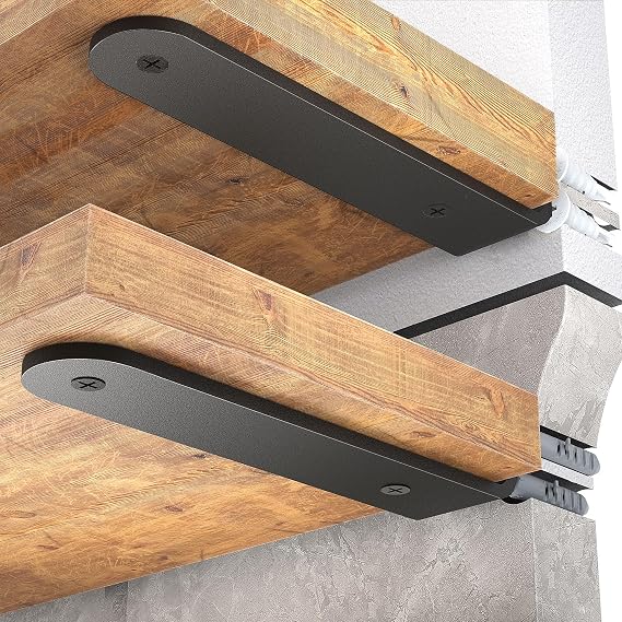 WELDUN 4 Pack Floating Shelf Brackets 15 cm, Heavy Duty Metal L Brackets