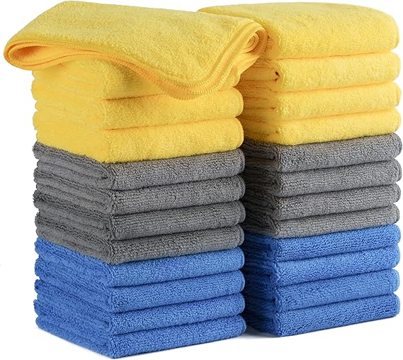Polyte Multi-Purpose Microfiber Cleaning Towel 300 gsm, 16x16 in, 24 pcs