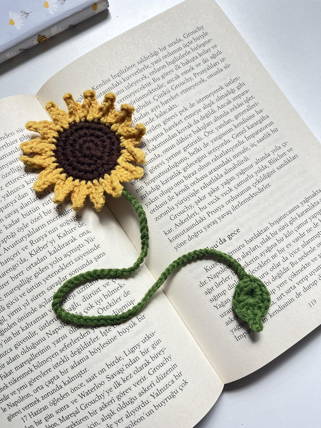Amigurumi Örgü Ayçiçeği Kitap Ayracı,Kitap Aksesuarı,Kitap Severler için Hediye