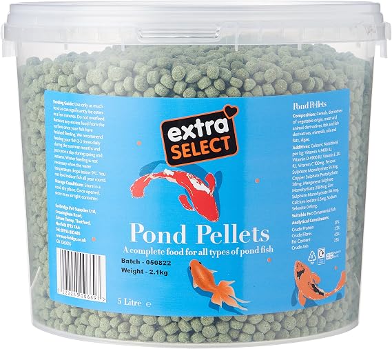 Extra Select Pond Pellets Complete Fish Food Tub, 5 Litre