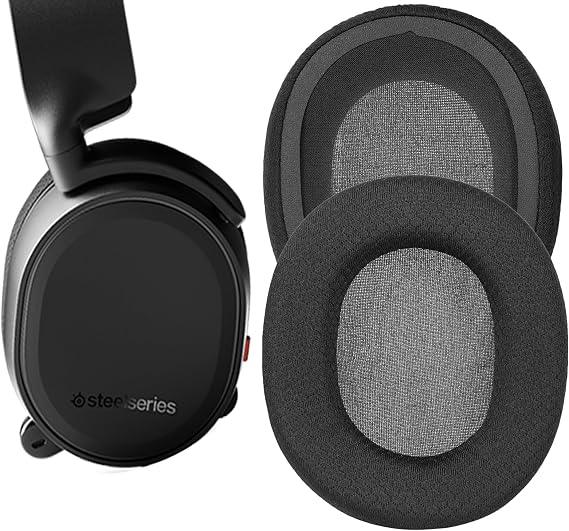 Arctis7 7+ 7p Replacement earpads for SteelSeries Arctis7/5/3/Arctis 7/7+/7P/7P+/7X/7X+/9/9X/Pro/Prime headsets-Premium mesh Fabric & Memory Foam Ear Cushions,True to Original fit (Breathable, Black)