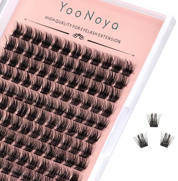 Lash Clusters 144 Pcs Individual Lashes 12mm Eyelash Clusters D Curl Cluster Eyelash Extensions Natural Wispy Cluster Lashes Reusable Eyelash Extension Lasting Lash(QD-12mm)