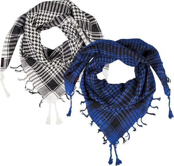 Desert Shemagh Scarf - Stylish & Versatile Fashion Scarves for Men & Women | Large Square Cotton Keffiyeh, Wear as an Arabic Head Wrap, Neck Bandana or Face Cover for Winter, Summer and Outdoor Use