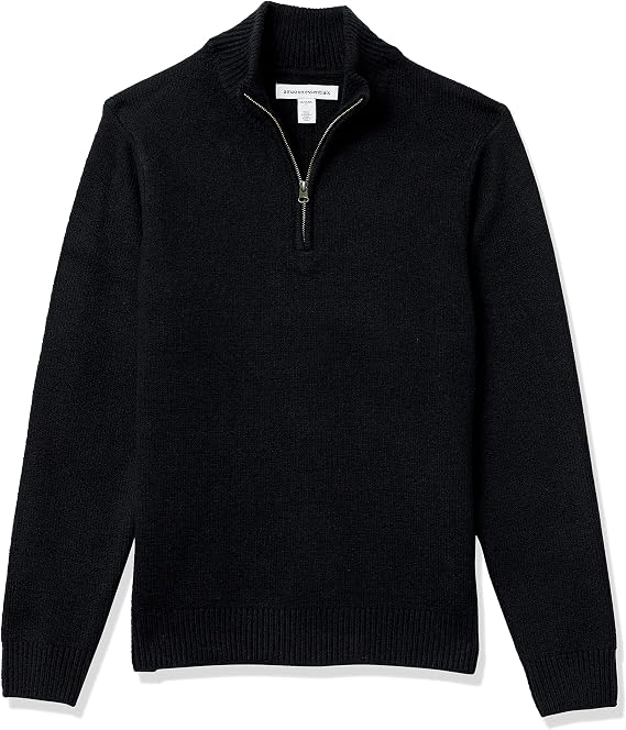 Amazon Essentials Men's Soft Touch Quarter Zip Long-Sleeved Pullover