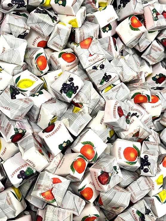 Delicious Assorted Fruit Flavour Caramels Chewy Vegan Sweets - Perfect Treats for sharing, party, individually wrapped candy (1 kilo bulk bag)