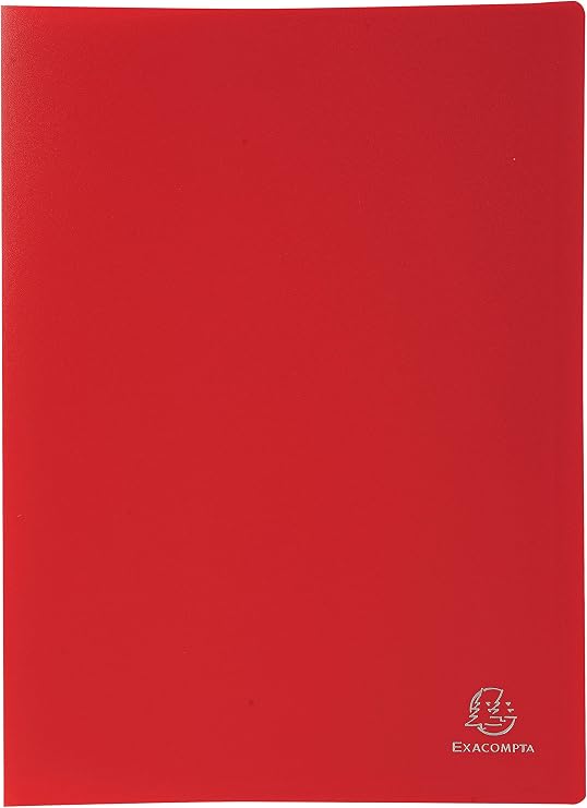 Exacompta - Ref 8525E - Soft PP Display Book - Suitable for A4 Documents, Made from Polypropylene, Lightweight, 20 Pockets, 40 Viewing Pages - Red Cover