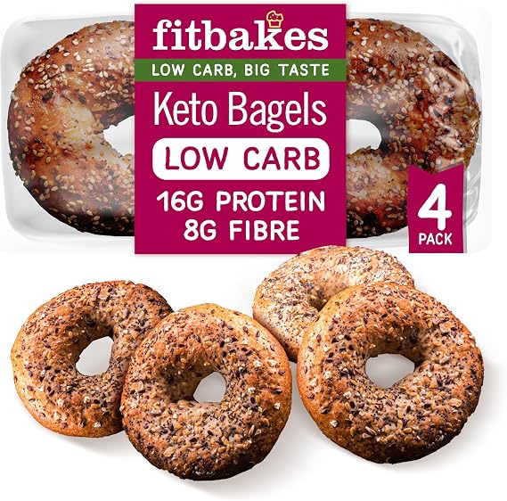 Fit Bakes Keto Bagels, 16g Protein, Low Carb, 8g Fibre, 4 pack