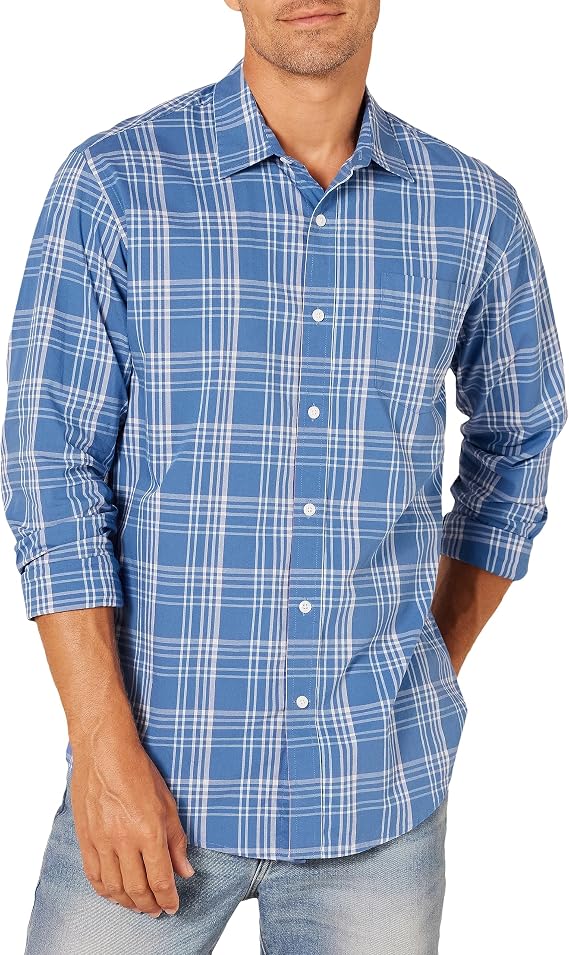Amazon Essentials Men's Long-Sleeve Casual Poplin Shirt