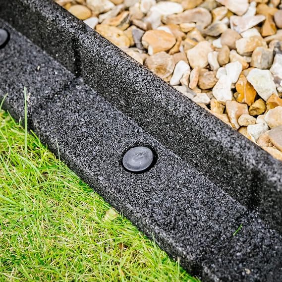 FlexiBorder 4m Black Flexible Garden Edging Border | Rubber Lawn Edging