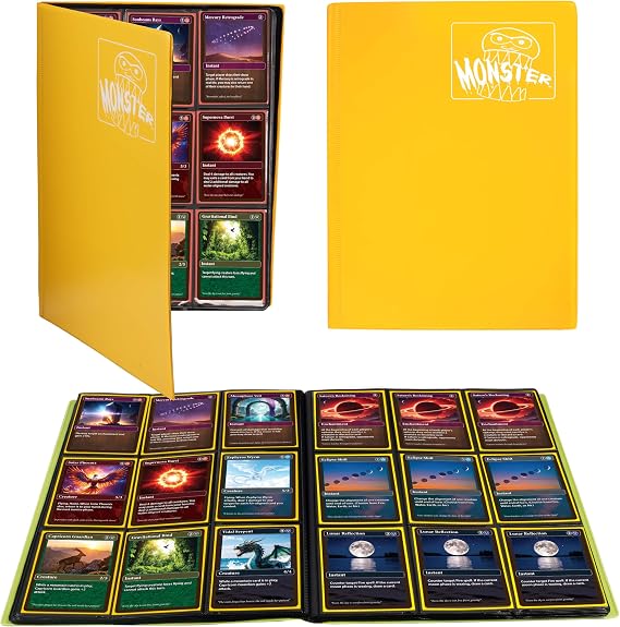 MONSTER PROTECTORS Binder – 9 Pocket Matte Sunshine Turuncu Album – holds 360 Yugioh, Magic, and Pokemon Cards by koruyucular