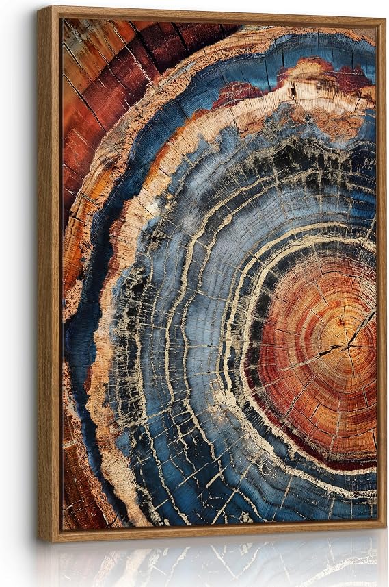 Framed Canvas Wall Art Prints Vintage Tree Rings Canva Paintings Artwork
