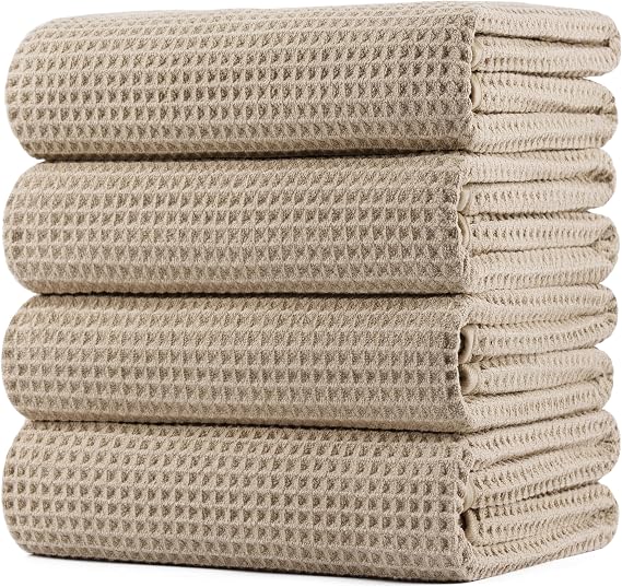 Polyte Waffle Microfiber Bath Towel Quick Dry 430 gsm 30x60 in