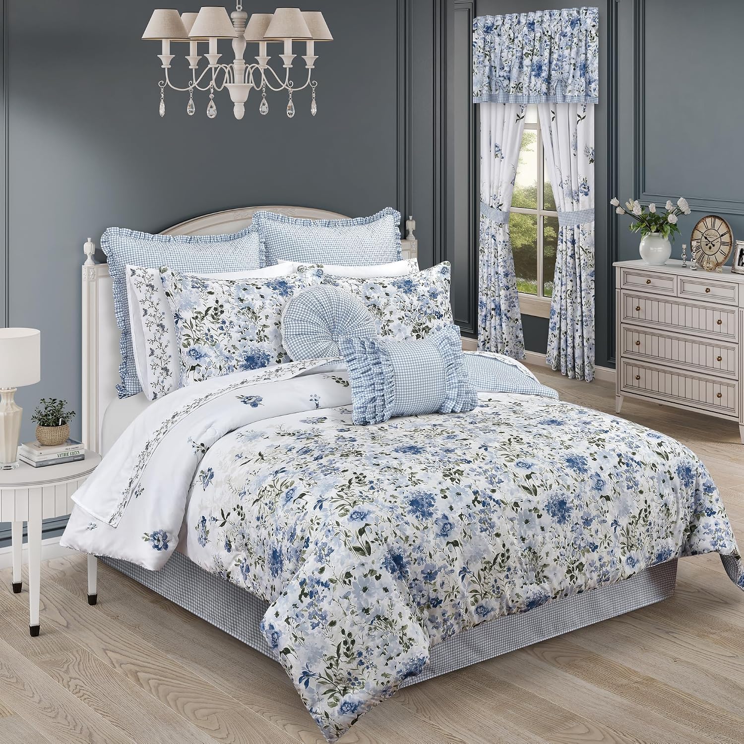 Royal Court Comforter Set, Blue, Queen