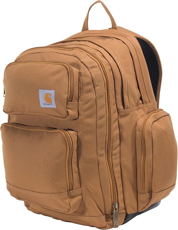 Carhartt Unisex's 35l Backpack, Durable Pack with Laptop Sleeve and Duravax Abrasion Resistant Base Bacpack, Everyday Triple Compartment Brown, One Size