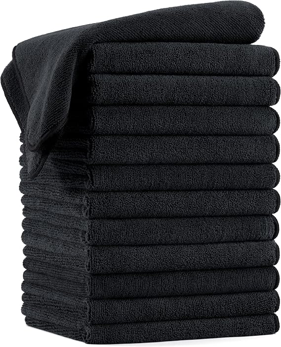 POLYTE 340 GSM Quick Dry Microfibre Hair Salon Towel, 40.6x73.7 cm, 12 Pack