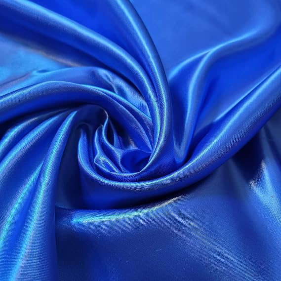Silky Satin Liquid Solid Plain Luxury Dress Craft Decoration Drape Dancewear Material Wedding Dress Craft Fabric Material 44" - 112cm Wide (EP) (Royal Blue, 1 Meter)