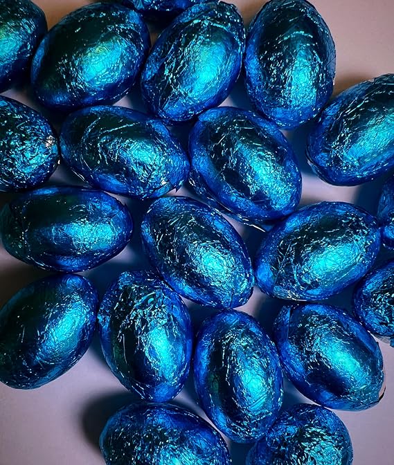 Blue Foil Wrapped Mini Chocolate Eggs, 50 Count