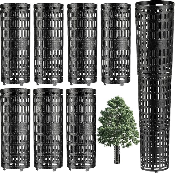 7 Pack Tree Trunk Protectors, Assemblable Tree Bark Protector, Black