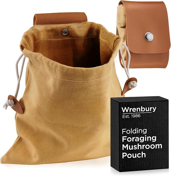 Collapsible Mushroom Foraging Bag - Waxed Canvas Mushroom Foraging Pouch
