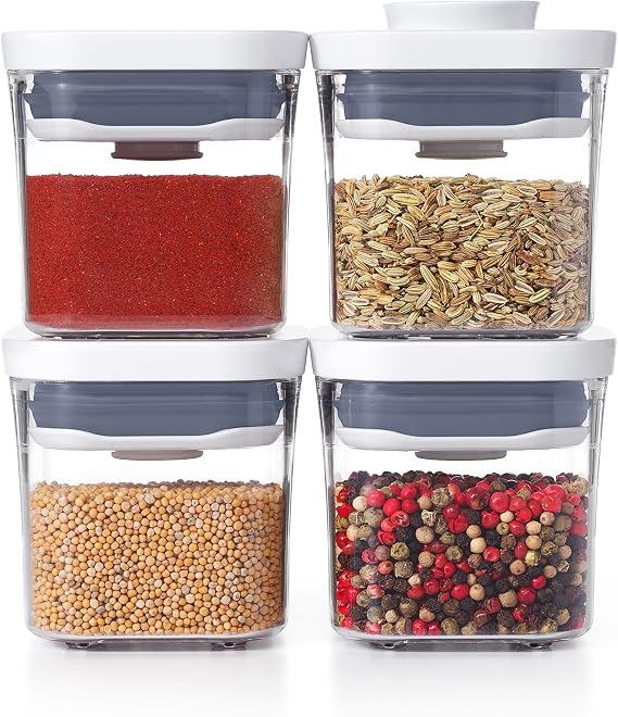 OXO Good Grips 4 parçalı mini POP konteyner seti, şeffaf