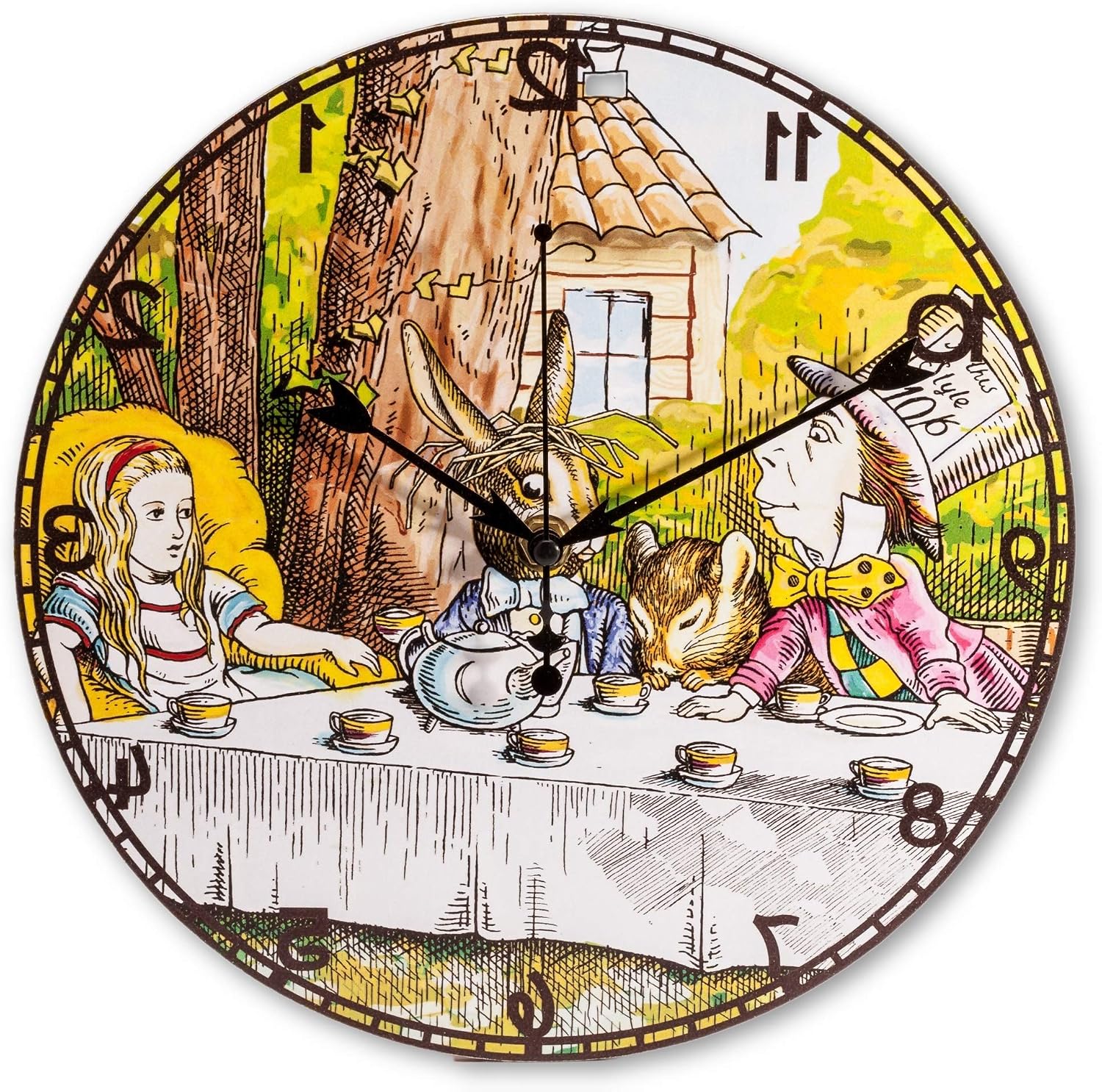 ASVP Shop Alice In Wonderland Backwards Hanging Wall Clock