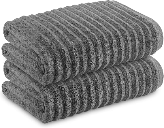 Towelogy Bamboo Extra Large Bath Towels (90x140cm, 1 Pack) - Highly Absorbent & Fast Drying Bath Sheets OEKO-TEX CERTIFIED (Charcoal, 2)