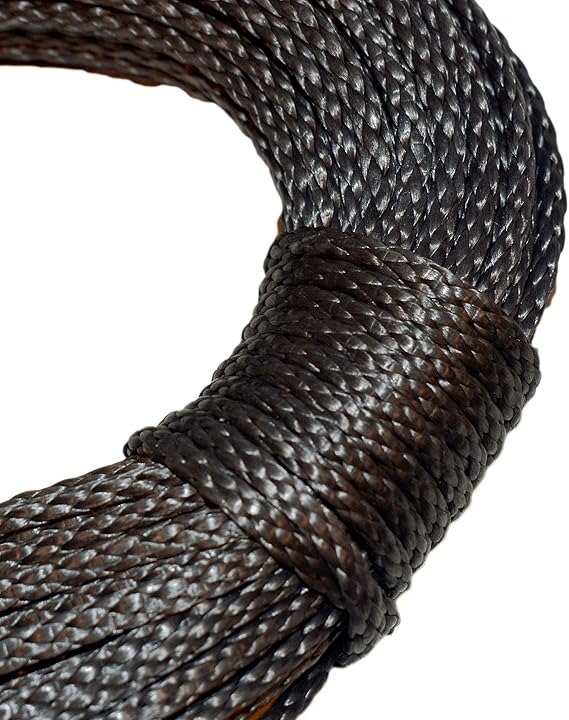 Samson Premium Amsteel Blue Rope 3/16" in Multiple Colors and Lengths Strong HMPE Dyneema Fiber 4,900lb. tensile Strength. Torque Free, Low Stretch, 12 Strand (3/16" x 200', Black)