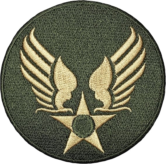 US Air Force Army ミリタリー ジャケット ベスト スターウィング 縫い付け アイロン ロゴ エンブレム 刺繍 バッジ サイン コスチューム パッチ - OD ゴールド US-AIR-FORCE-WING-ODGL