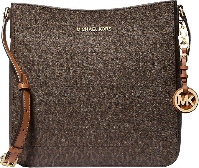Michael Kors Jet Set Large Messenger Bag, Gold Metal Parts/Brown, One Size