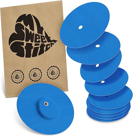 MySweetStitch - 10 x Dexcom G7 Plasters with Ventilation Hole Outer Diameter 65 mm Inner Diameter 4 mm Skin-Friendly Waterproof Breathable Made in Germany Blue