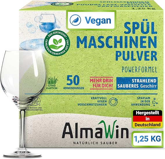 AlmaWin Machine Detergent Concentrate for 50 Washes 1250 g Vegan, ECOCERT, 1er Pack (1 x 1.25 L)