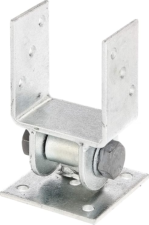 Alberts 208714 Post Holder with Moving Top | Screw-On | Hot-Dip Galvanised | Clear Width 91 mm
