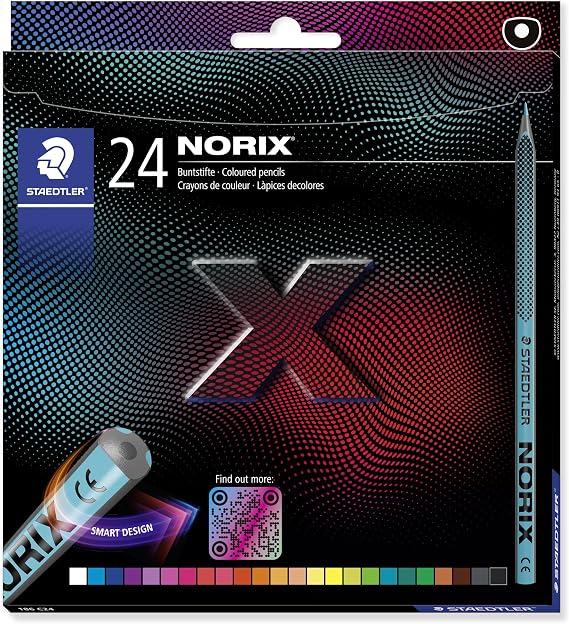 STAEDTLER NORIX Colored Pencils - 24 Assorted Colours - Pack of 24, 186 C24