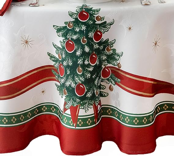 Villeroy & Boch Oyuncak Zevk Noel Kumaş Masa Örtüsü, Tatil Masa Dekoru, 177,8 cm Yuvarlak