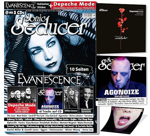 Sonic Seducer 05-21 + 2 CDs: Evanescence + exkl. Sticker + Depeche Mode mit exkl. „Violator“-Cover CD + Lindemann, New Order, The Cure, Kirlian ... The Cure, Kirlian Camera, Agonoize, Rammstein