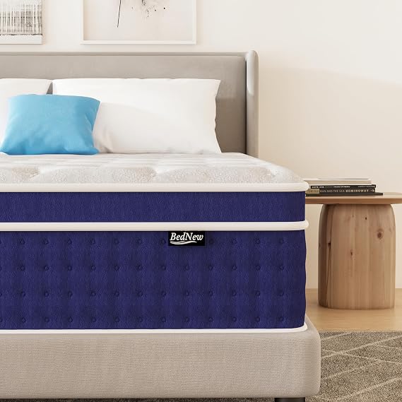 Double Mattresses 36cm, 14 Inch Innerspring Hybrid Mattress 4FT6 with Breathable Foam and Pocket Spring For Cool Comfort Sleep, Medium Firm Double Mattress(135x190x36cm)