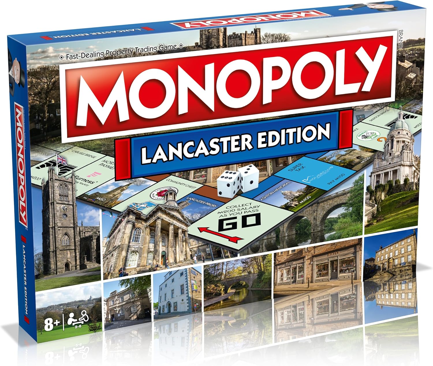 Winning Moves Lancaster Monopoly Board Game, Tour around the board, buy, sell and trade your way to success, makes a great gift for ages 8 plus
